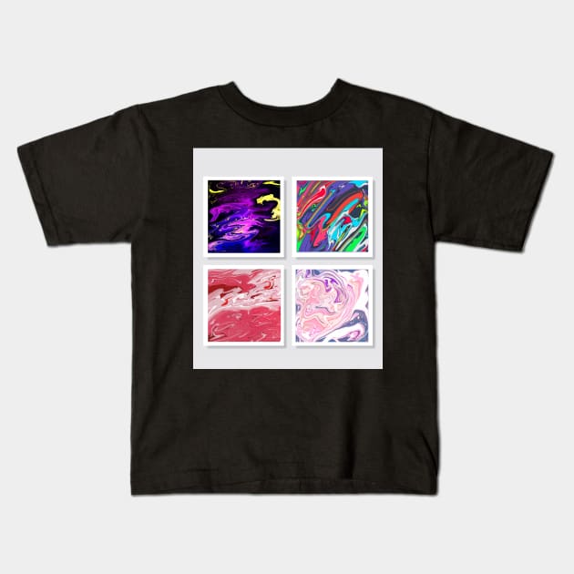Swirls Kids T-Shirt by zeevana